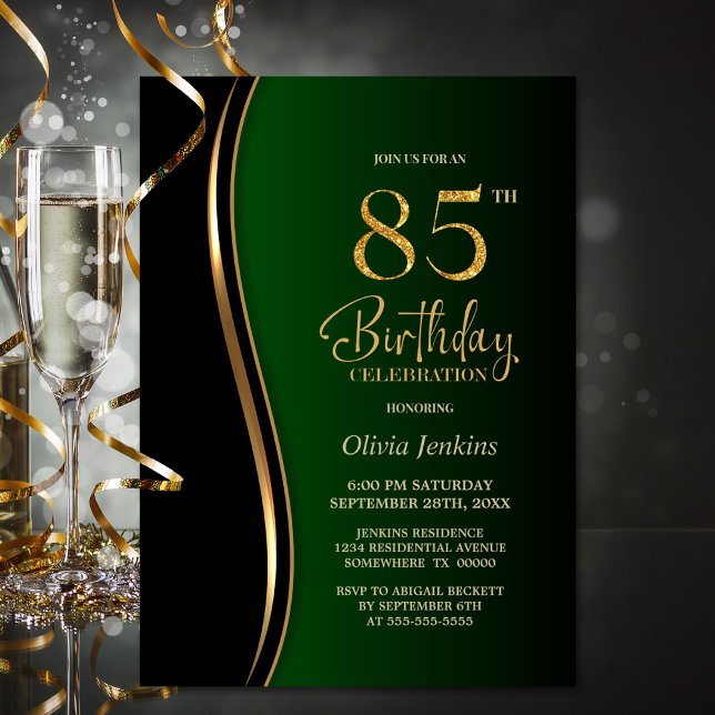 Svarta Guld-Grönten, 85:e Födelsedagsfesten Inbjudningar (Skapare uppladdad)