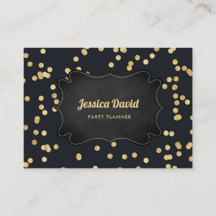 Svarta guld, Gult, Glitter Modern Visitkort