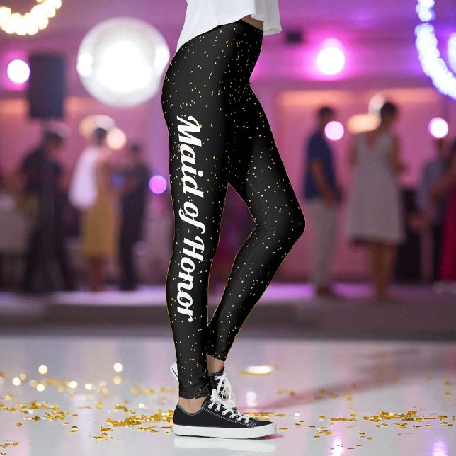 Svarta Guld-Gulten vid Mönster Party Leggings (Skapare uppladdad)