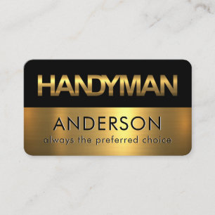Svarta Guld Handyman Skyltskikt Visitkort