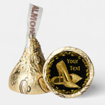 Svarta Guld Höga Klackar Skor Hershey Kisses