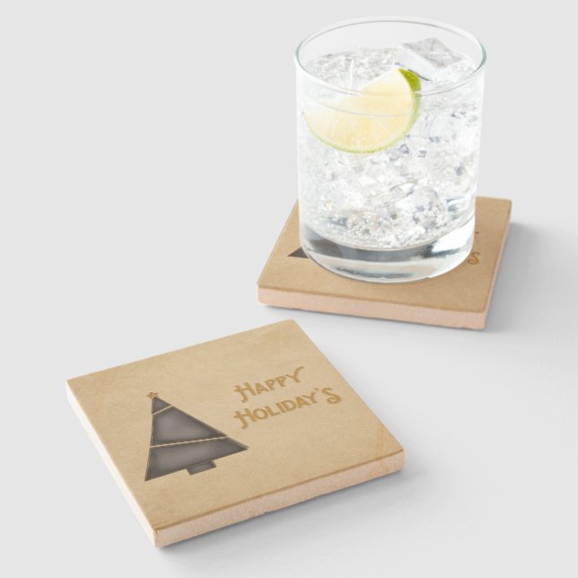 Svarta Guld Julgran Glad helg Underlägg Sten (Sidan)