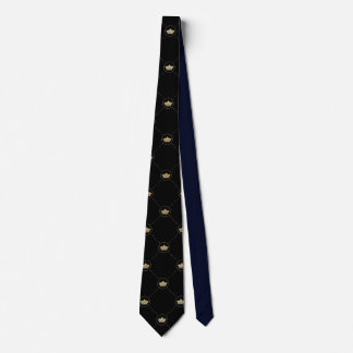 Svarta Guld Krona Mönster Neck Tie Slips