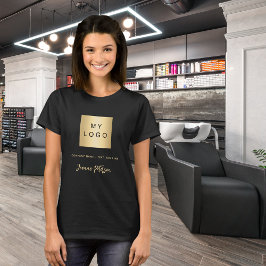 Svarta guld-logotypen namn namnteckning t shirt