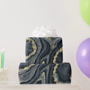Svarta guld marmor, agate stone elegant party presentpapper