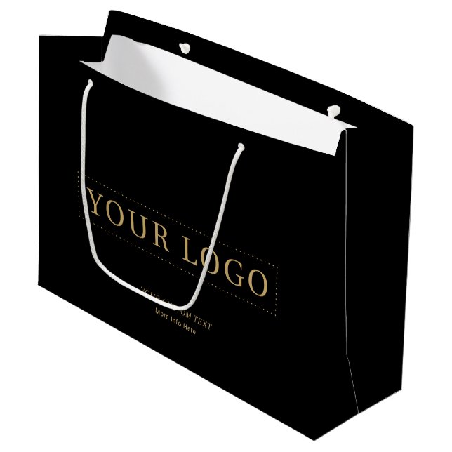 Svarta & Guld Minimalisera Affärslogotyp Shoppingp (Framsidan Vinklad)