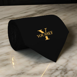 Svarta Guld-minimalistmonogrammet Slips