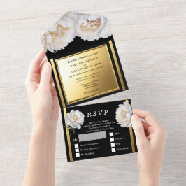 Svarta guld-peonens blommigt blomma bröllop luxuri