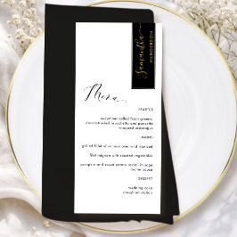 Svarta, Guld Personlig med Guest Namn Elegant Meny
