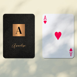 Svarta guld-personligens monogram namn casinokort