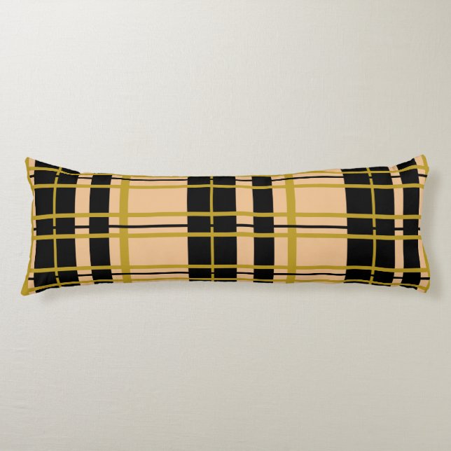 Svarta Guld Ro-strimlad Kroppskudde (Framsidan)