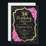 Svarta Guld Rosa 30års födelsedag Inbjudningar<br><div class="desc">Svart inbjudan till Rosa 30års födelsedag-partiet. Elegantens utformning i svart guld och rosa. Har snyggtens skriptteckensnitt,  rosa ros,  faux glitter guld och konetti. Perfekt för en glam-födelsedagsfest. Anpassa med dina egna detaljer. Kan anpassas för vilken ålder som helst! Skrivna Zazzle-inbjudningar eller digital utskrivbar mall för omedelbar nedladdning.</div>