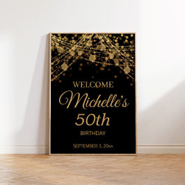 Svarta Guld Strängljus Välkommen 50-årsdag Poster