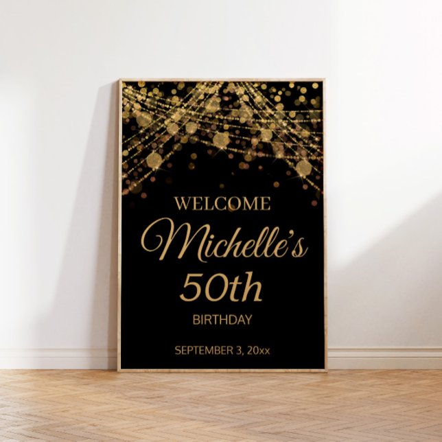 Svarta Guld Strängljus Välkommen 50-årsdag Poster (Skapare uppladdad)