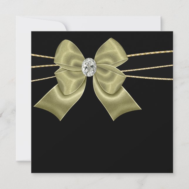 Svarta Guld Svarta Allaktivitetsfest Inbjudningar (Framsida)