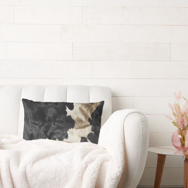 Svarta Guld Western Cowhide Lumbarkudde (Soffa)