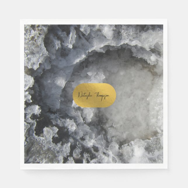 Svarta guldfiskets kristaller Namnteckning Pappersservett (Framsidan)