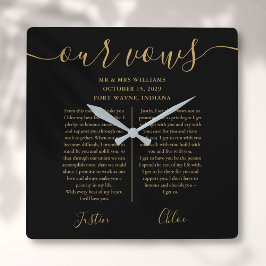 Svarta Guldmanus Hans Och Hennes Bröllopslöften Fyrkantig Klocka