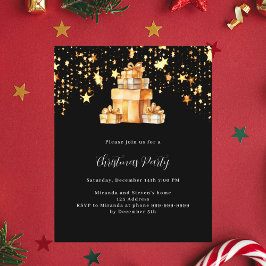 Svarta guldstjärnor presenter Julfest inbjudan