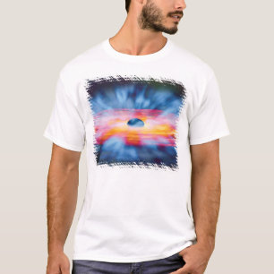 Svarta håls utflöden - Färgrik konstnärlig koncept Tee Shirt