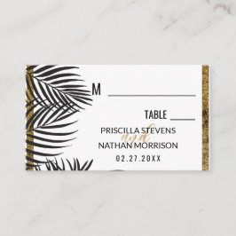 Svarta Handflatan Träd vid Guld Gräns, Modern Bröl Placeringskort