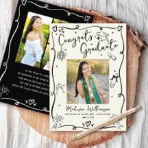 Svarta Handritade Klotter Examen 4 Foto Kräm