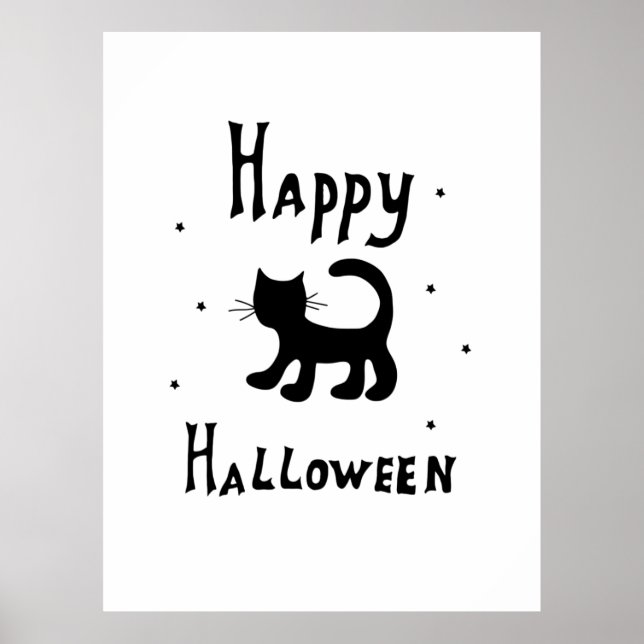 Svarta Happy halloween-skräckscokus Poster (Framsidan)