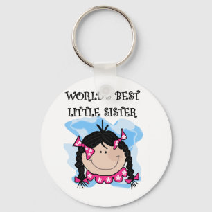 Svarta Hår Bästa Lillasyster T-shirts och presente Nyckelring