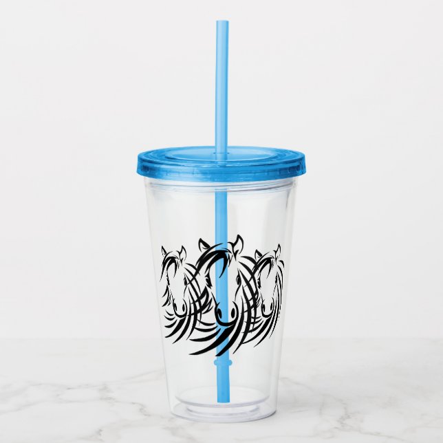 Svarta hästhuvuden take away mugg (Framsida)