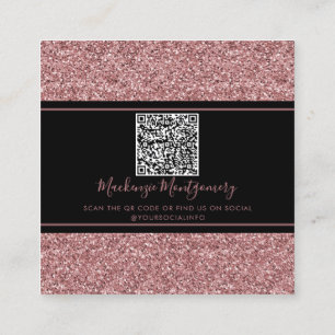 Svarta haverier i Guld Gnistran Ro, Glitter, QR-ko Fyrkantigt Visitkort