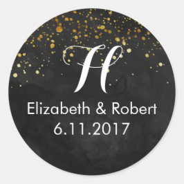 Svarta havet och Faux Guld Glitter Runt Klistermärke