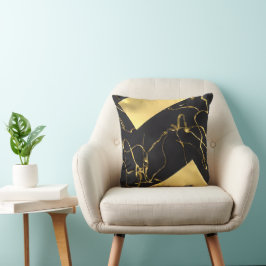 Svarta havet och Guld Abstrakten Mönster Kudde