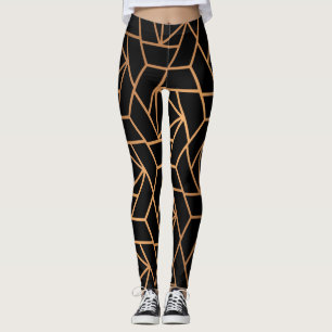 Svarta havet och Guld Eleganten Mönster Leggings