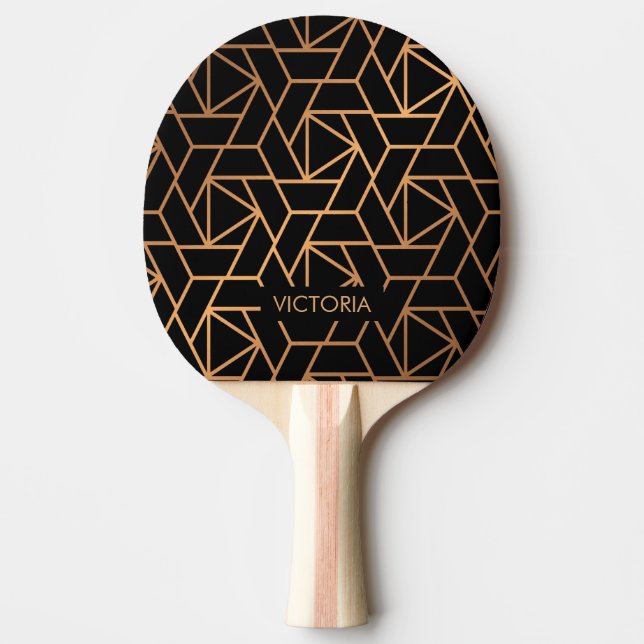 Svarta havet och Guld Eleganten Mönster Pingisracket (Framsidan)