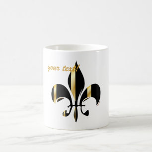 Svarta havet och Guld Fleur de Lis Kaffemugg