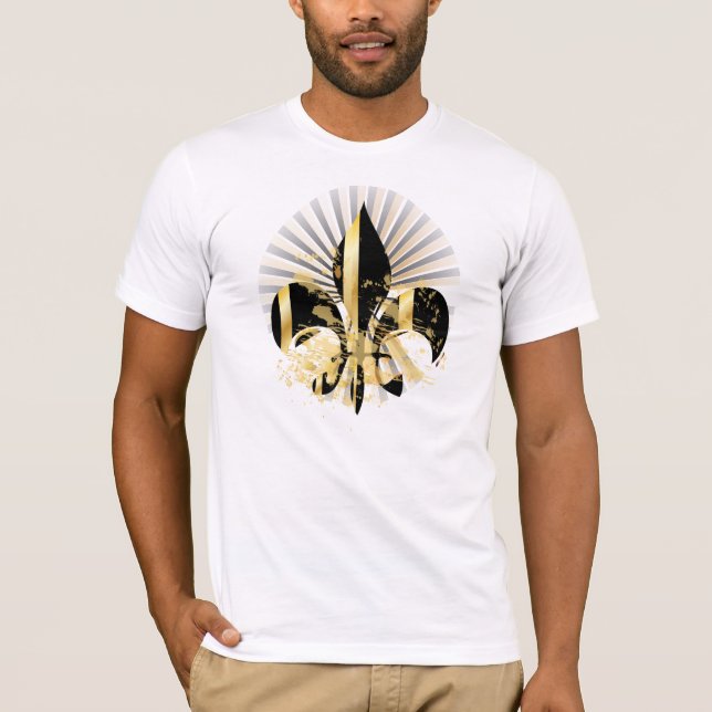 Svarta havet och Guld Fleur de Lis Tee Shirt (Framsida)
