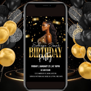 Svarta havet och Guld Födelsedagsfest inbjudan