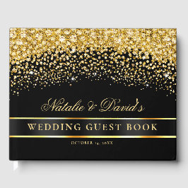 Svarta havet och Guld Glitter Bröllop Gästböcker