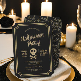 Svarta havet och Guld Glitter Spindelnätet Hallowe Julkort