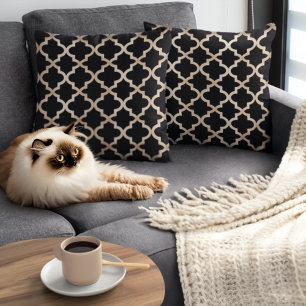 Svarta havet och Guld marockanska Mönster Kudde