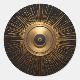 Svarta havet och Guld Occult Evil Öga Runt Klistermärke