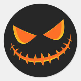 Svarta havet och Orange Lycklig Jack o lantern Ans Runt Klistermärke