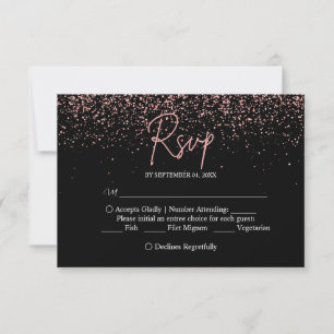 Svarta havet och Ro Guld Glitter Bröllop OSA Kort