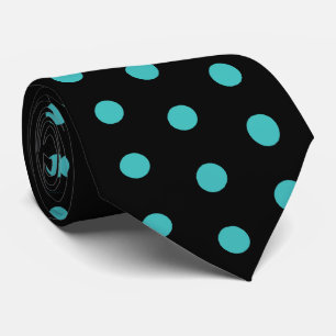 Svarta havet och turkos Blue Polka dots Mönster Slips