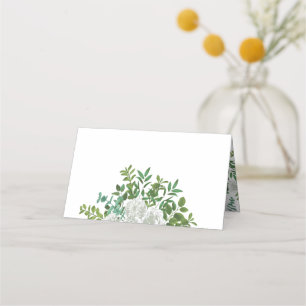 Svarta havet och Vit ros Blommigten Bröllop Placeringskort