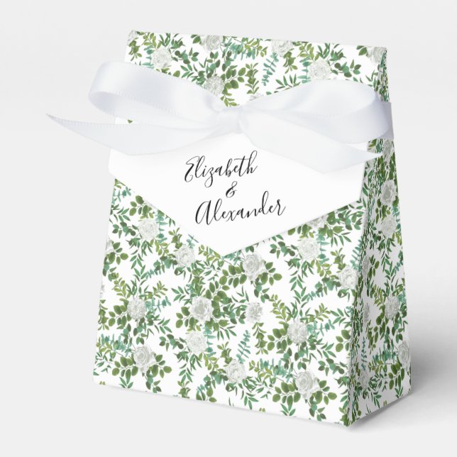 Svarta havet och Vit ros Blommigten Bröllop Presentaskar (Framsidan Sidan)