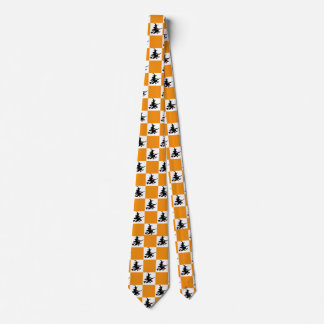 Svarta häxor Orange & Vit Rutig Slips