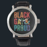 Svarta HBTQ-personer som är stolta och gay Armbandsur<br><div class="desc">Svarta HBTQ-personer som är stolta och gay</div>