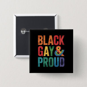 Svarta HBTQ-personer som är stolta och gay Knapp