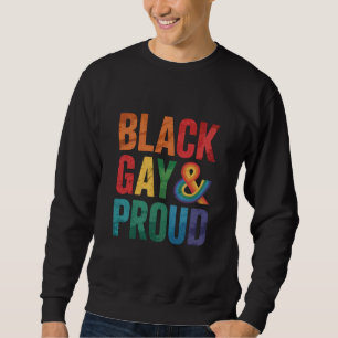 Svarta HBTQ-personer som är stolta och gay Lång Ärmad Tröja
